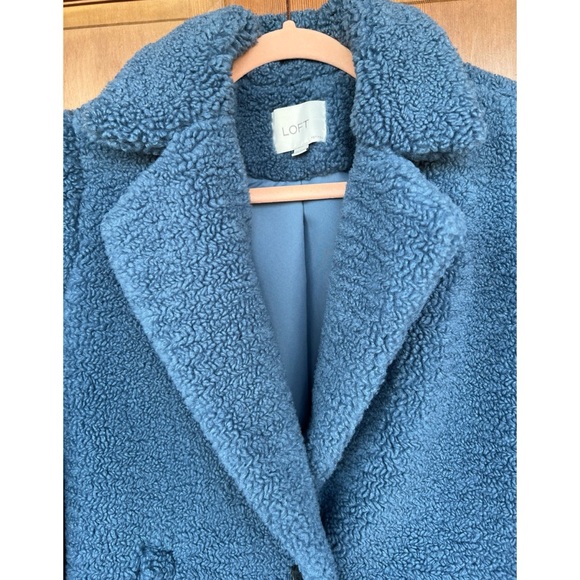 LOFT Cozy Sherpa Long Coat XS Petite - Picture 3 of 11